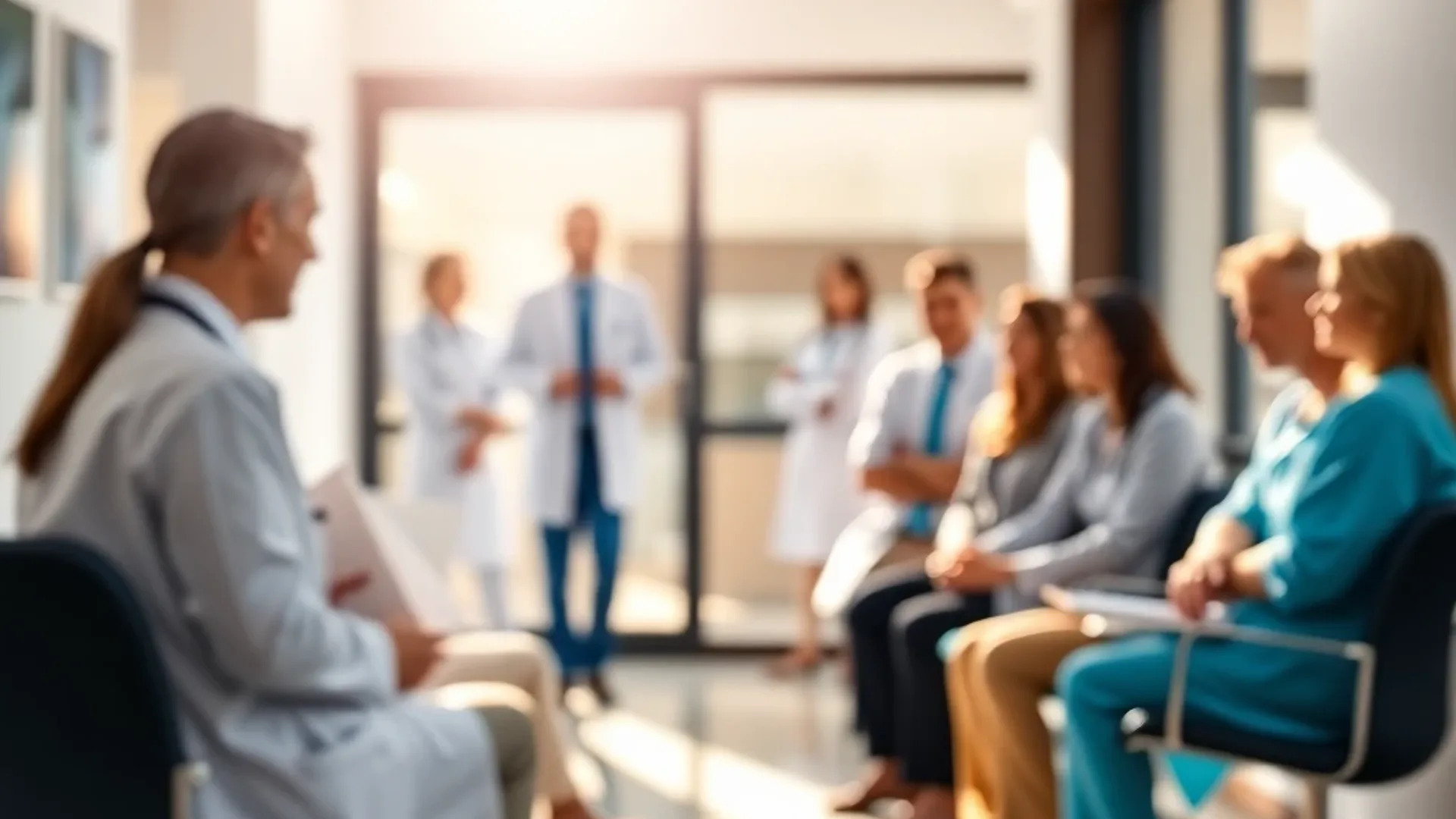 Sunlit modern clinic consultation room — Hero image for healthcare websites